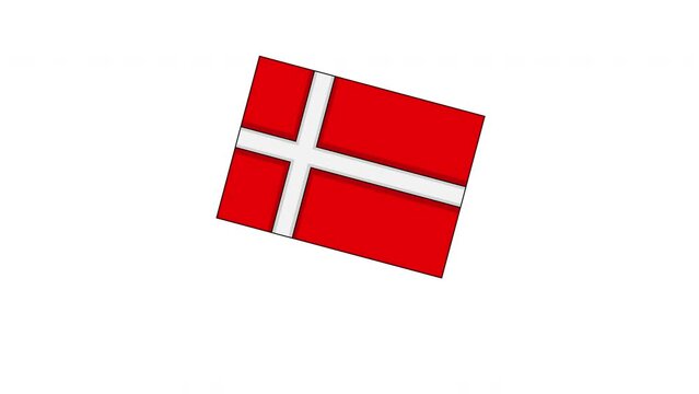 Animated video of the Danish flag icon