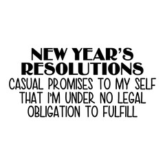 New Year's Resolutions Casual Promises Svg