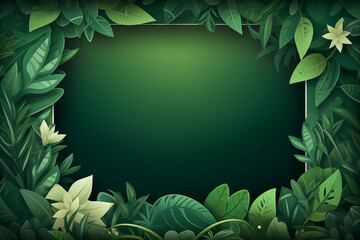 frame decoration with green leaves
