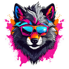 wolf with sunglasses