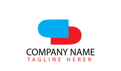 Vector  logo design template with black and red triangles. Can be used as an icon for application or corporate identity