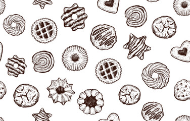 Cookie set hand drawn illustration.