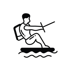 Water Skiing icon vector stock illustration