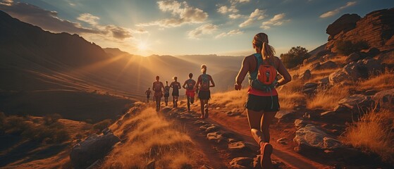 Athletes sprint along an incline .
