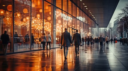 purposeful blurring of a person's picture in a mall .