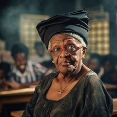 Fototapeta premium a student elderly in classroom 