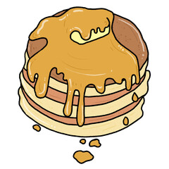 Pancakes topped with honey