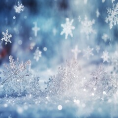Fototapeta na wymiar Snowflakes are beautiful and clear like glass. - 1