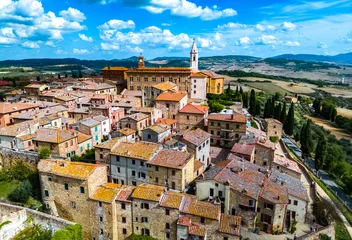 Fotobehang Aerial view of Pienza, Tuscany, Italy © monticellllo
