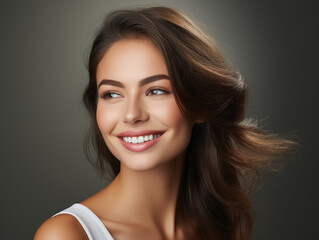 Dental care Teeth whitening. Perfect smile happy woman