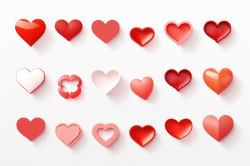 A bunch of different shapes and sizes of hearts