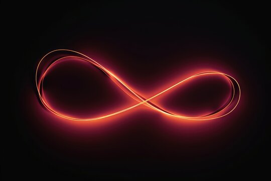A red neon light in the shape of an infinite sign