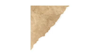 Piece of paper in png. Wrinkled texture. transparent background. Cut paper. Color.