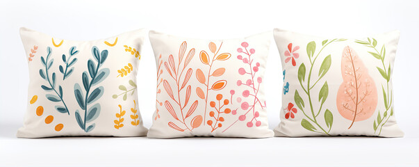 A white pillow with colours vectors pattern.