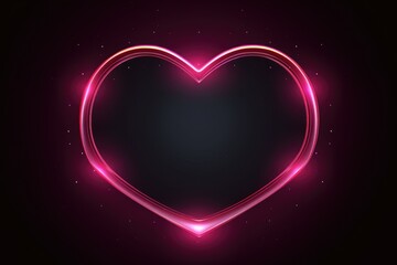 A neon heart shape on a dark background