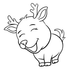 Cute animal illustration on isolated white background, cool for stickers, logos, t-shirts, coloring books, etc.
