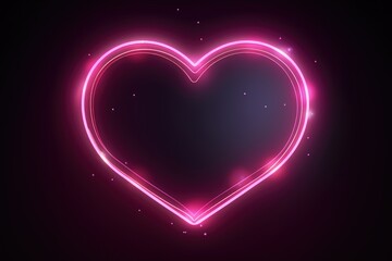A neon heart on a dark background