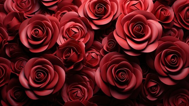 Roses Red Hearts Background Valentine Concept, Background Image, Desktop Wallpaper Backgrounds, HD
