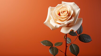 Single Beautiful Large White Rose Orange, Background Image, Desktop Wallpaper Backgrounds, HD