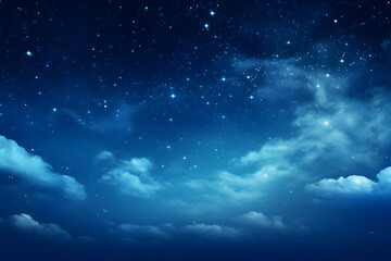 Obraz na płótnie Canvas A night sky filled with stars and clouds