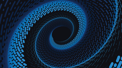 Abstarct spiral vortex style simple background in dark blue color. This minimalist logo type background can be used as a banner or logo. - obrazy, fototapety, plakaty