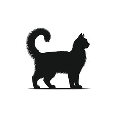 Black cat vector silhouette illustration
