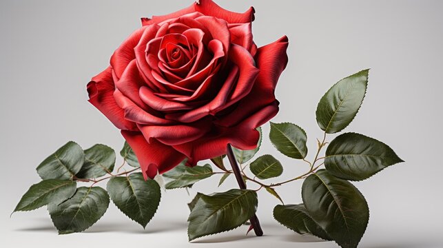 Red Rose On White Background, Background Image, Desktop Wallpaper Backgrounds, HD