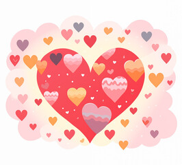 rainbow illustration of valentine love heart