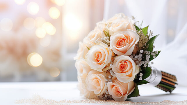Wedding bouquet with flowers