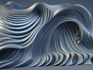 Abstract 3D wavy layers background