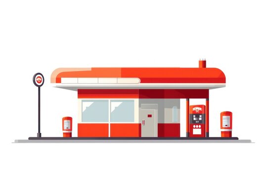 Gas station icon on white background