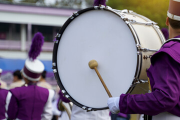 The Base drum that the orchestral students beat while walking in the parade. Soft and selective...