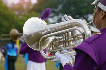 The tuba is made of brass and is the lowest sounding instrument among brass instruments. Therefore, acts as a bass to make the bass line have a tighter sound. 