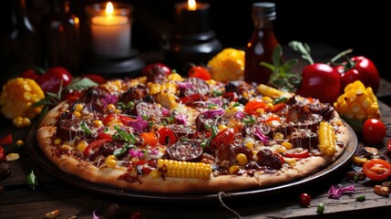 Home Baked Pizza Cheese Corn Bell, Background Image, Desktop Wallpaper Backgrounds, HD