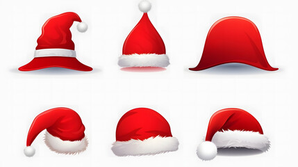 set of santa claus hat 3d christmas hat set.