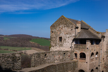Fototapeta premium Medieval Castle and its ruins in Poland town Bolkow. Ancient sightseeing of Lower Silesia Voivodeship.