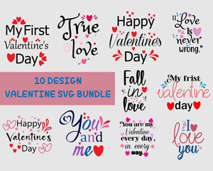 Valentine quotes svg bundle, valentine cut files bundle, valentine quotes lover vector illustration.