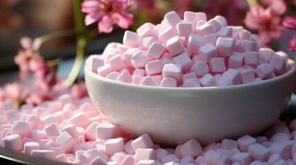 Obraz na płótnie Canvas Fresh Pink Homemade Zephyr Marshmallow, Background Image, Desktop Wallpaper Backgrounds, HD