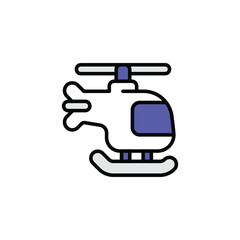 Helicopter icon design with white background stock illustration