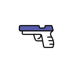 Pistol icon design with white background stock illustration
