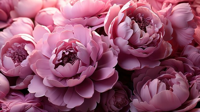 Closeup Beautiful Blooming Pink Flowers Peonies, Background Image, Desktop Wallpaper Backgrounds, HD