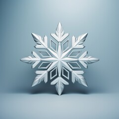 a white snowflake on a blue background