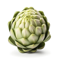 Fototapeta premium Artichoke green , Mediterranean cuisine, artwork graphic design, isolated on a white background.