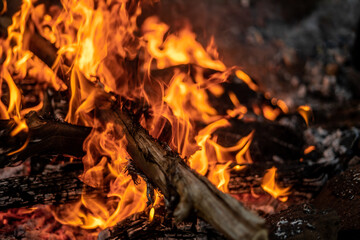 Camp Fire Outside Dark Night Flame Slow Shutter Long Exposure Fire Pit Wood Logs