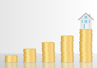 House Real Estate Property. Saving Money for House. House Loan or Mortgage Concept. 