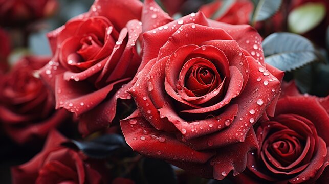 Bright Red Rose Garden, Background Image, Desktop Wallpaper Backgrounds, HD