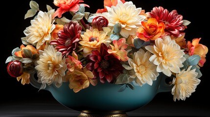 Arangement Roses Gerberas Flowers Glass Bowl, Background Image, Desktop Wallpaper Backgrounds, HD