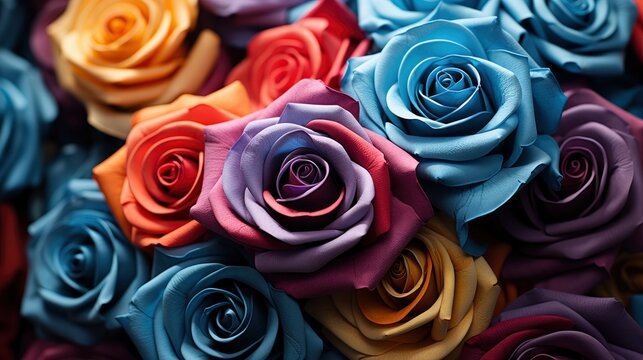 Beautiful Exotic Vibrant Roses, Background Image, Desktop Wallpaper Backgrounds, HD