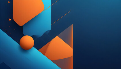 Abstract geometric background with blue and orange elements. Vector Illustration. Generative AI
