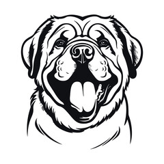 Cute bulldog, vector illustration as a design element	